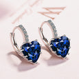 Love Heart Diamond Earrings Earrings Claire & Clara Navy Blue 