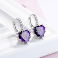 Love Heart Diamond Earrings Earrings Claire & Clara Purple 