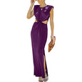 Lyla Side Cutout Padded Shoulder Maxi Dresses Dresses Claire & Clara Purple S 