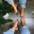 Maggie Solid Color Chain Open Toe Flat Sandals Shoes Claire & Clara 
