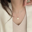 Martina Double Layer Rice Pearl Necklace Necklace Claire & Clara 