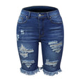 Mid Rise Denim Ripped Short Jeans Shorts Claire & Clara 