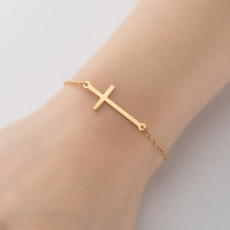 Minimalistic Cross Bracelet Bracelet Claire & Clara Basic Style Gold 
