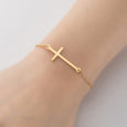 Minimalistic Cross Bracelet Bracelet Claire & Clara Basic Style Gold 