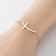 Minimalistic Cross Bracelet Bracelet Claire & Clara Curved Style Gold 