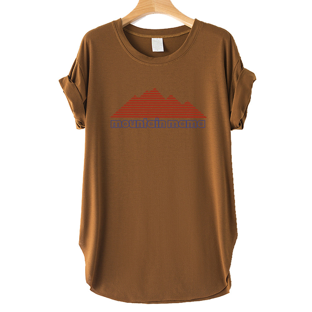 Mountain Mama Vintage Side Seam T-shirt Top Claire & Clara Coffee S 