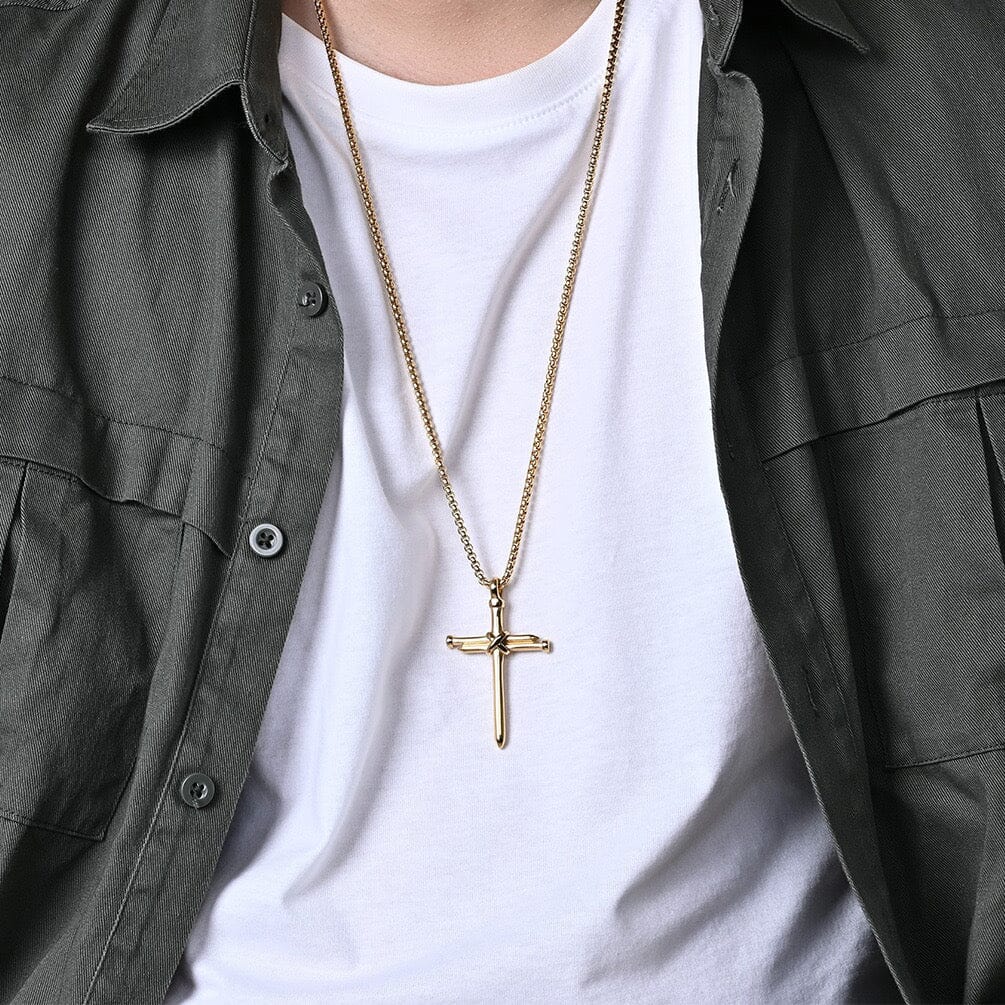 Nail Cross Stainless Steel Necklace Necklace Claire & Clara 