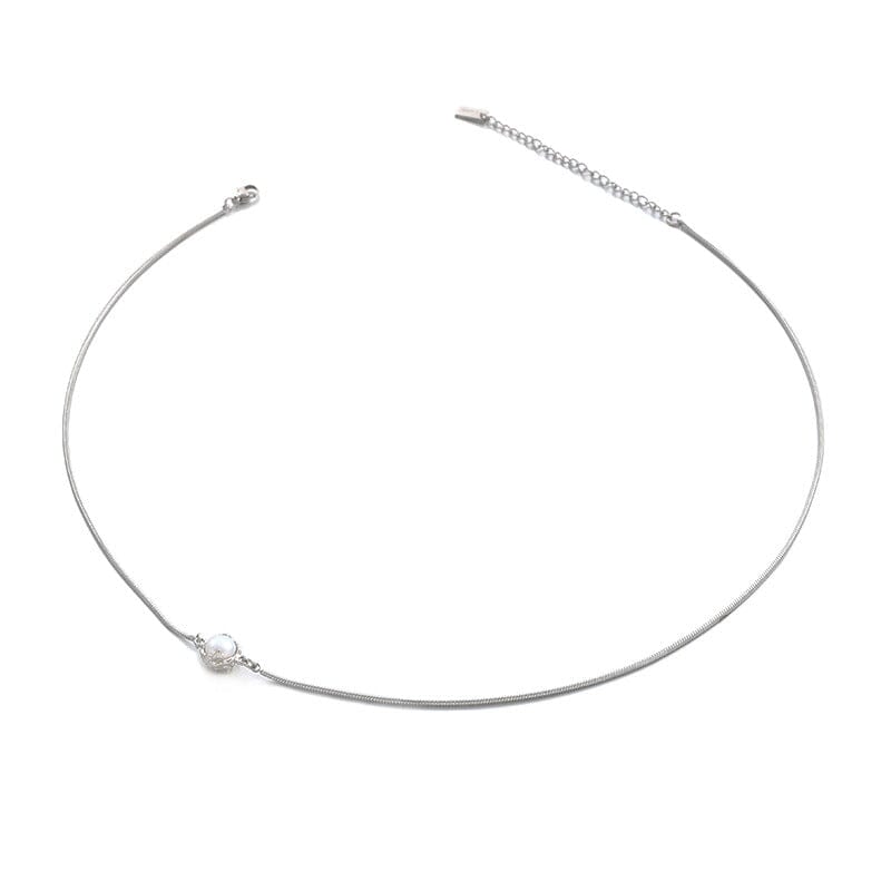Natural Pearl Lava Shaped Snake Bone Necklace Necklace Claire & Clara 