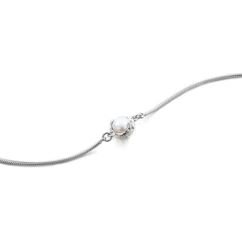 Natural Pearl Lava Shaped Snake Bone Necklace Necklace Claire & Clara 