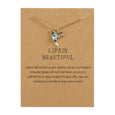 New Crystal Hummingbird Necklace Necklace Claire & Clara Blue 