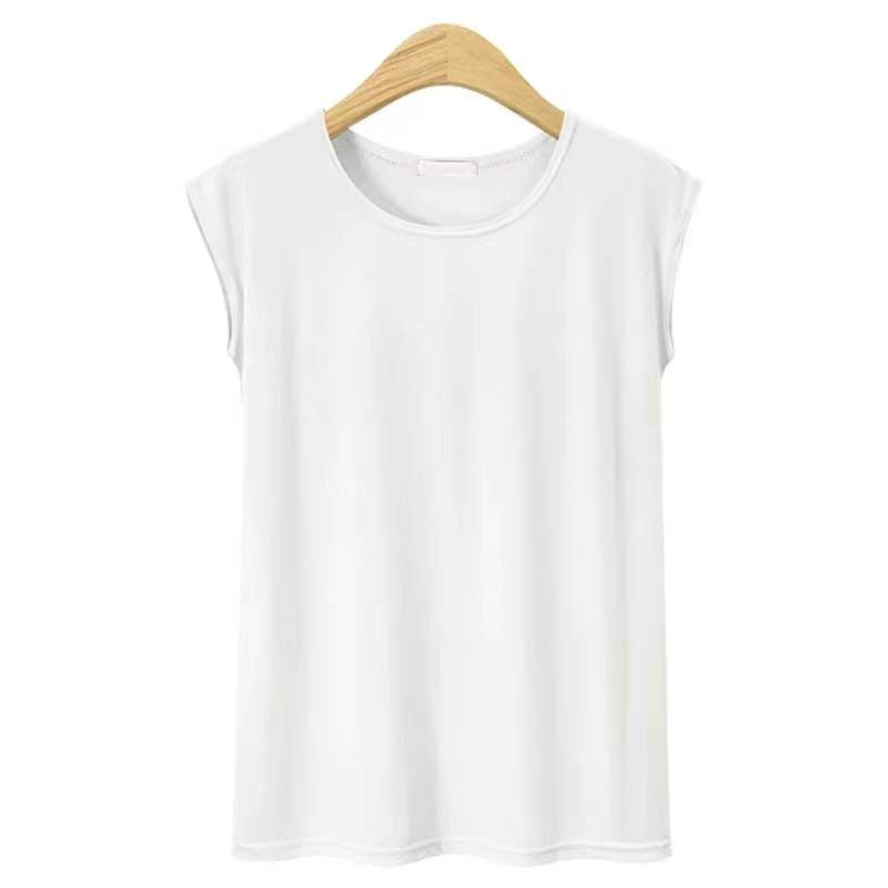 Nikki Basic Sleeveless Tee Top Claire & Clara White S 