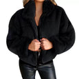 Oliver Fluffy Cropped Overcoat Outerwear Claire & Clara Black S 