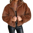 Oliver Fluffy Cropped Overcoat Outerwear Claire & Clara Brown S 