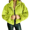 Oliver Fluffy Cropped Overcoat Outerwear Claire & Clara Green S 
