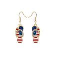 Patriotic Red White Blue American Flag Earrings Earrings Claire & Clara Gold Slipper 