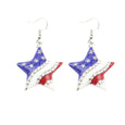 Patriotic Red White Blue American Flag Earrings Earrings Claire & Clara Silver Pentagram 