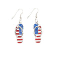 Patriotic Red White Blue American Flag Earrings Earrings Claire & Clara Silver Slipper 