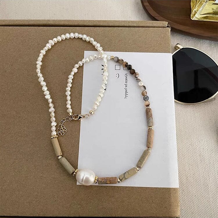 Pearl Natural Stone Vintage Necklace Necklace Claire & Clara 