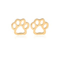 Pet Footprint Cutout Stud Earrings Earrings Claire & Clara Gold 