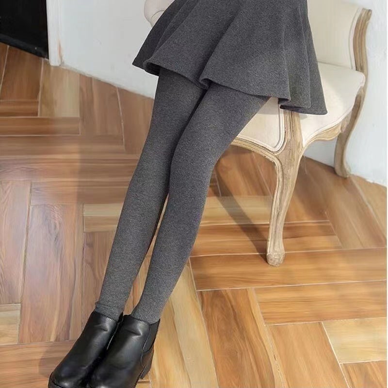 Pleated Warm Fleece High Stretch Skirt Leggings – Claire & Clara