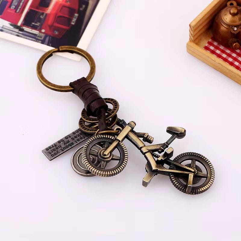 Punk Vintage Alloy Leather Keychain Apparel & Accessories Claire & Clara Bicycle 