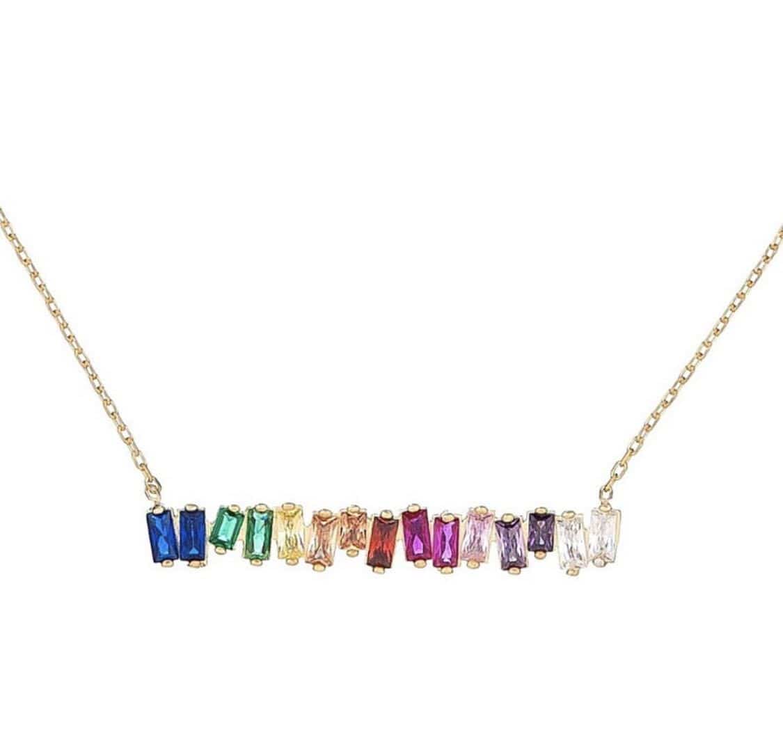 Rainbow Necklace Necklace > zirconias > cubic zirconia > cubic zirconia necklace > gold necklace > rainbow necklace Claire & Clara 