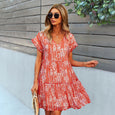 Reese Floral A-line Chiffon Casual Dress Dresses Claire & Clara Red S 