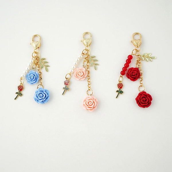 Rose Camellia Resin Alloy Keychain Pendant Apparel & Accessories Claire & Clara 