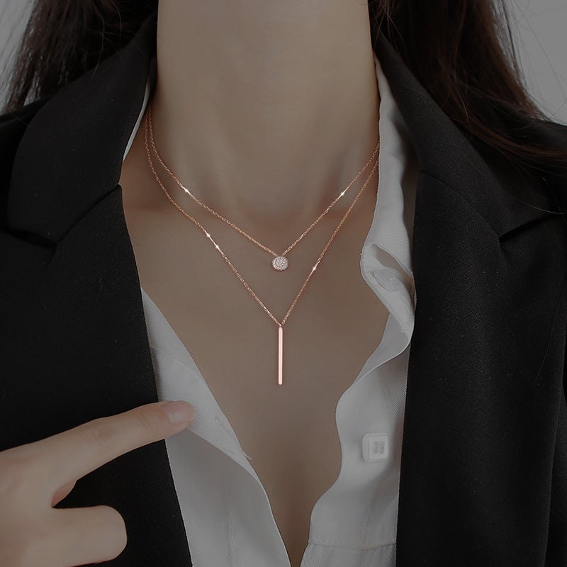 Round Shiny Full Zircon Long Pendant Necklaces Necklace > choker necklace > choker > gold necklace > gold choker necklace > chokers for women > butterfly necklace > diamond choker > butterfly chain > gold butterfly necklace > butterfly choker > diamond choker necklace > diamond butterfly necklace Claire & Clara 