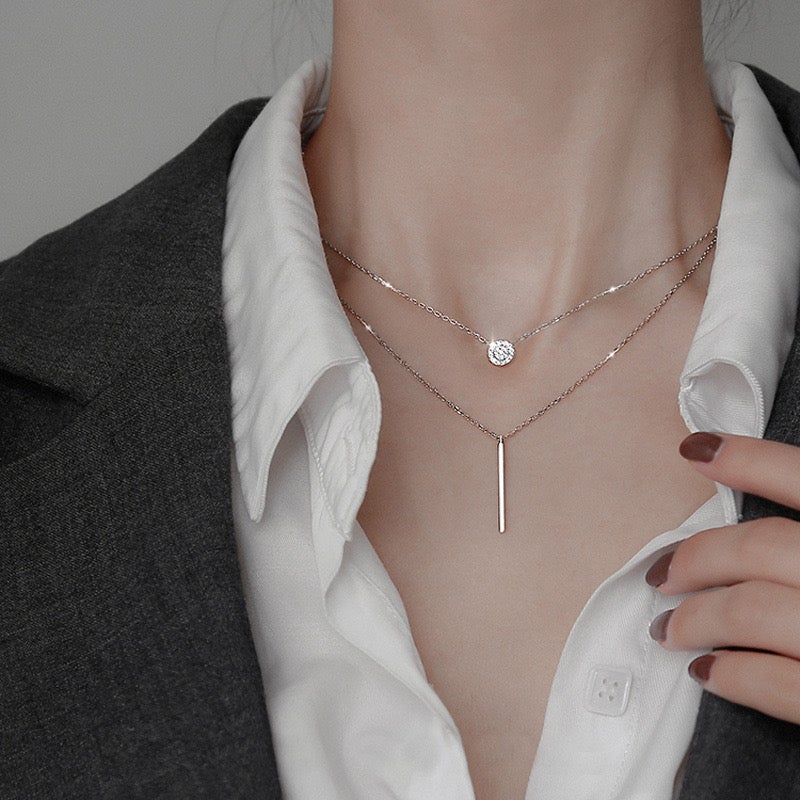 Round Shiny Full Zircon Long Pendant Necklaces Necklace > choker necklace > choker > gold necklace > gold choker necklace > chokers for women > butterfly necklace > diamond choker > butterfly chain > gold butterfly necklace > butterfly choker > diamond choker necklace > diamond butterfly necklace Claire & Clara 