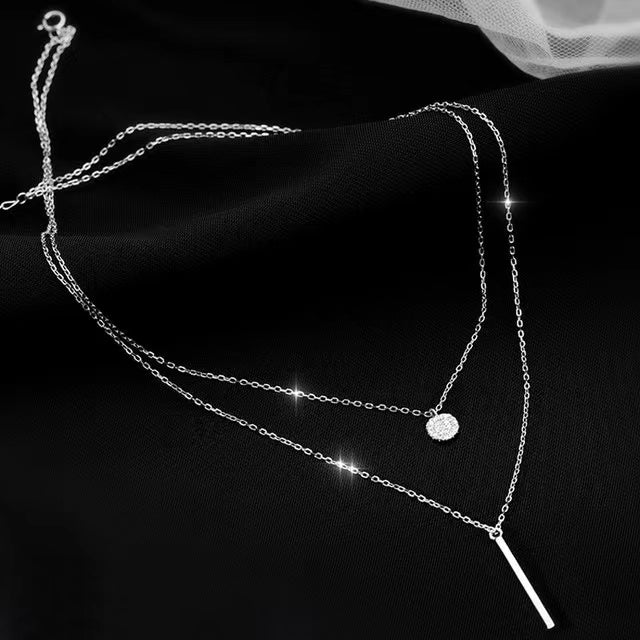 Round Shiny Full Zircon Long Pendant Necklaces Necklace > choker necklace > choker > gold necklace > gold choker necklace > chokers for women > butterfly necklace > diamond choker > butterfly chain > gold butterfly necklace > butterfly choker > diamond choker necklace > diamond butterfly necklace Claire & Clara 