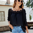 Ruby Lace Crochet Square Collar Top Top Claire & Clara 