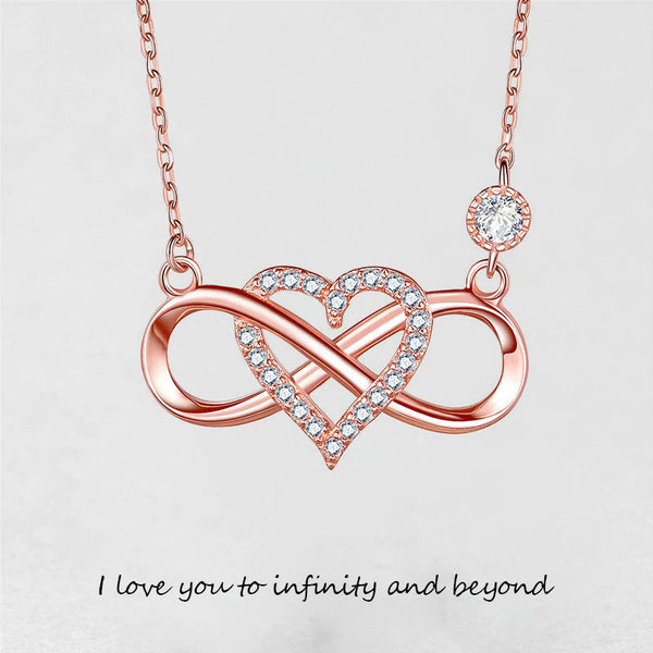 S925 Sterling Silver Infinity Love Necklace Necklaces Claire & Clara Rose Gold 