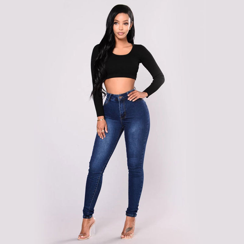 Sara Casual High Stretch Leggings Jeans Claire & Clara Dark Blue S 