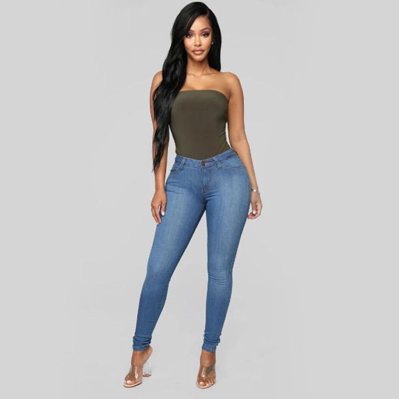 Sara Casual High Stretch Leggings Jeans Claire & Clara Middle Blue S 