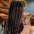 Silver Rhinestones Long Tassel Headpiece Hair Accessories Claire & Clara 