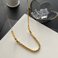 Small Cube Snake Bone Clavicle Necklace Necklace Claire & Clara 