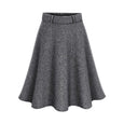 Solid Color Winter Pleated Woolen Skirt Bottoms Claire & Clara US 2 Grey 
