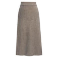 Solid Color Wool Slit High Waist Long Skirt Bottoms Claire & Clara Khaki US 2 