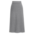 Solid Color Wool Slit High Waist Long Skirt Bottoms Claire & Clara Light Grey US 2 