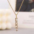 Sparkling Diamond Wish Letter Necklace Necklace Claire & Clara Lucky 