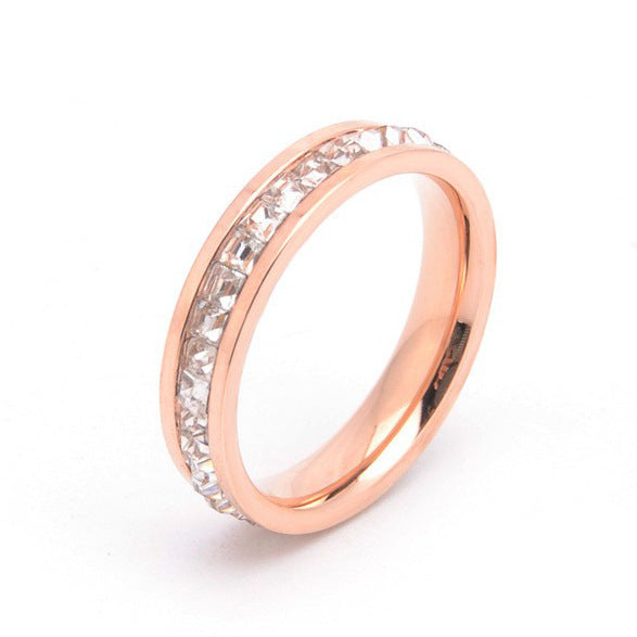 Sparkling Zirconia Eternity Ring Claire & Clara Rose Gold US 5 