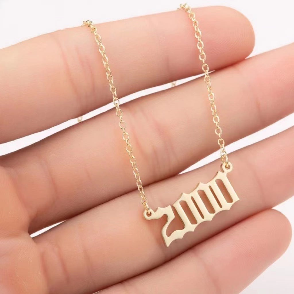 Special Year Stainless Steel Necklace Necklace Claire & Clara Gold 1980 