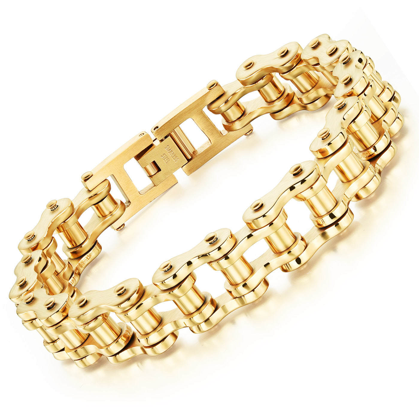 Sprocket Bicycle Chain Bracelet Bracelet Claire & Clara Gold 20cm 