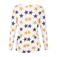 Star & Solid Color Long Sleeve V-neck Top Top Claire & Clara 