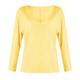 Star & Solid Color Long Sleeve V-neck Top Top Claire & Clara Yellow S 