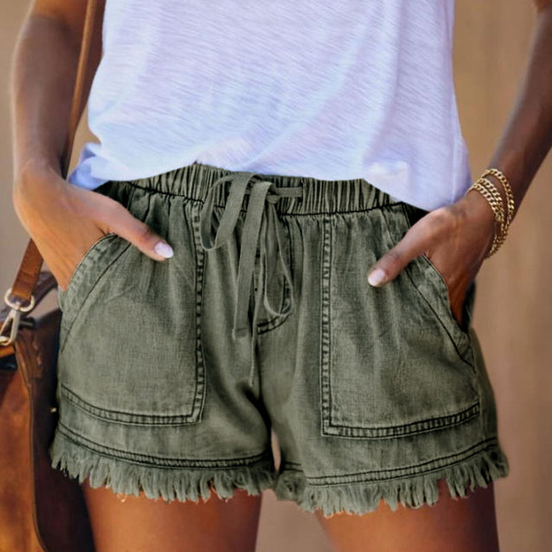 Stella Casual Elastic Waist Drawstring Shorts Shorts Claire & Clara 