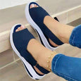 Stella Soft Platform Sandals Shoes Claire & Clara Blue 5 