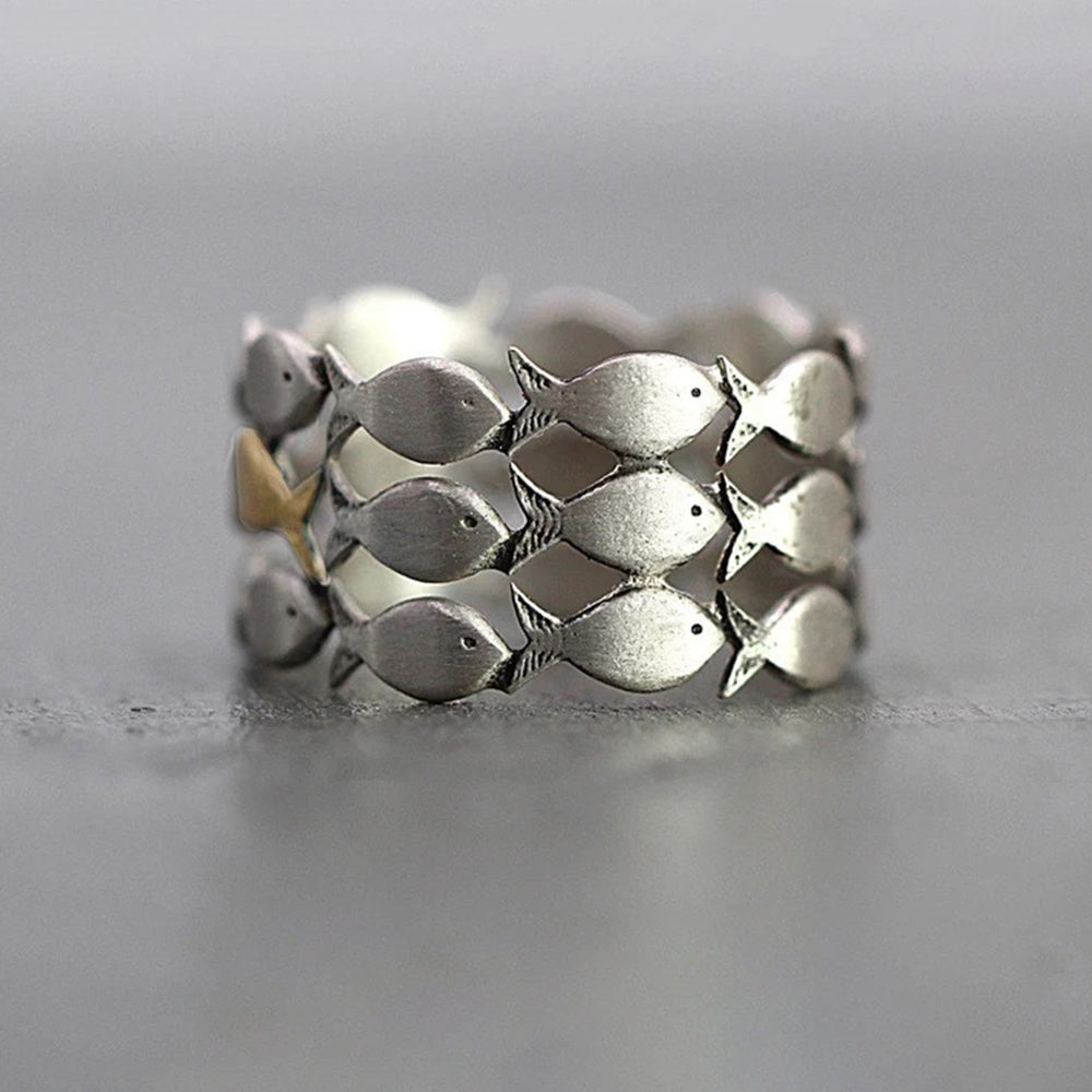 Swimming Against The Current Adjustable Ring Rings Claire & Clara 