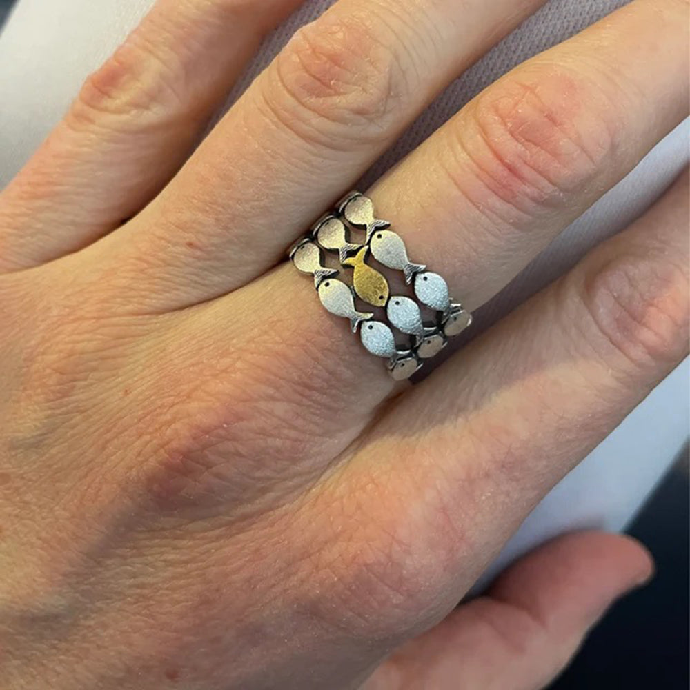 Swimming Against The Current Adjustable Ring Rings Claire & Clara 
